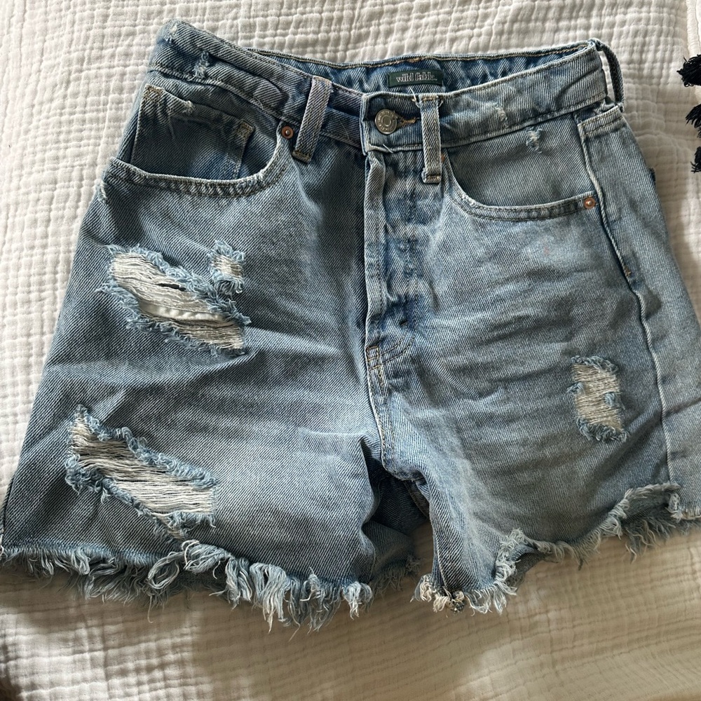 High rise jean shorts